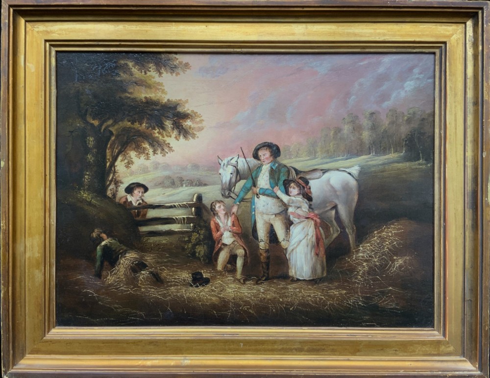 george morland 17631804 equine georgian period figurative oil portrait paintings of children