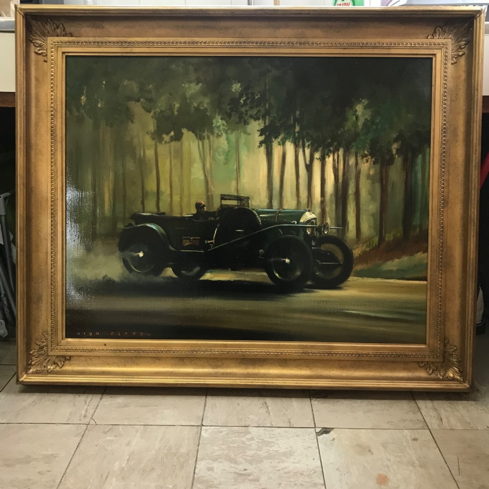 dion pears bentley 3 litre le mans painting vintage classic car portraits