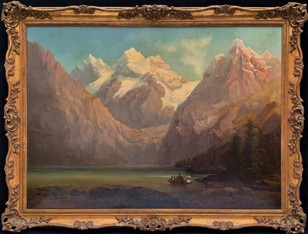 austrian alps landscape mountains lake salzkammergut east of salzburg oil portrait paintings