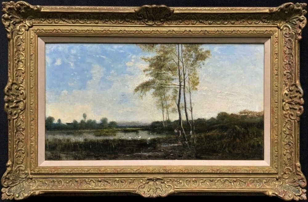 paul desire trouillebert circle of french barbizon school 19th landscape oil painting on canvas