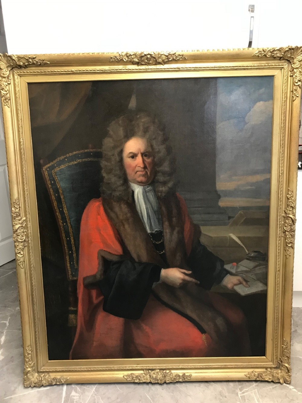 17th oil portrait judge robert dormer by thomas hill antique paintings