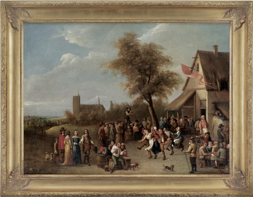 studio of david teniers ii 16101690 antwerp flemish village fete landscape genre figurative portrait paintings