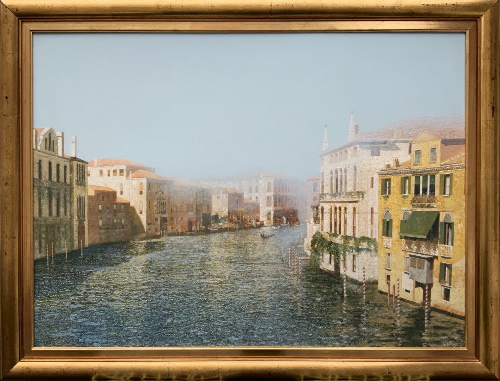 huge venice grand canal oil painting on panel